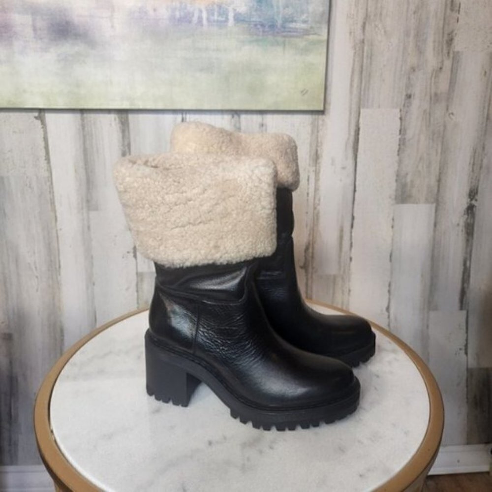 Marc Fisher LTD WILLOE LUGSOLE BOOTIE Black Leather - Picture 6 of 6